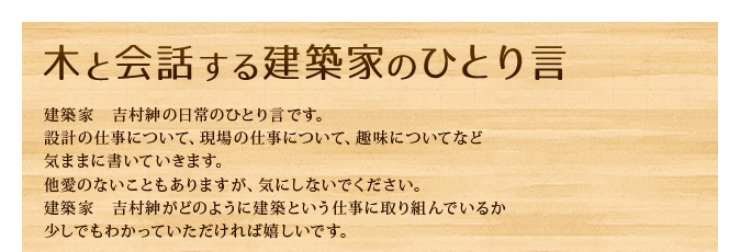 木と会話する建築家のひとり言